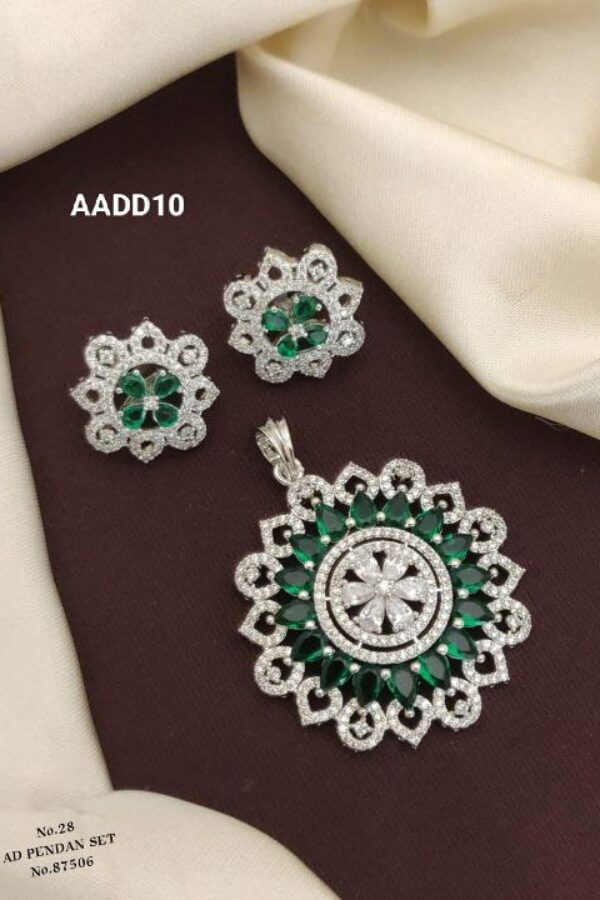 AADD10 Radiant American Diamond Pendant Set