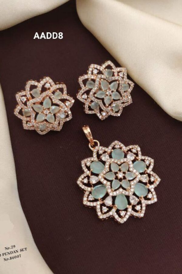 AADD8 Charming American Diamond Pendant Set